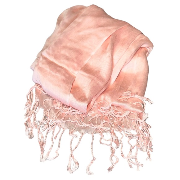 Peachy Pink Satin Scarf - Picture 10 of 12